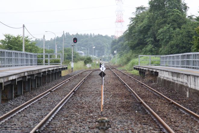 『真岡鐵道真岡線　折本駅　線路』の画像